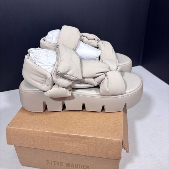 Steve Madden Xandra Sandal in Taupe NEW in box Size 8 - Picture 8 of 13